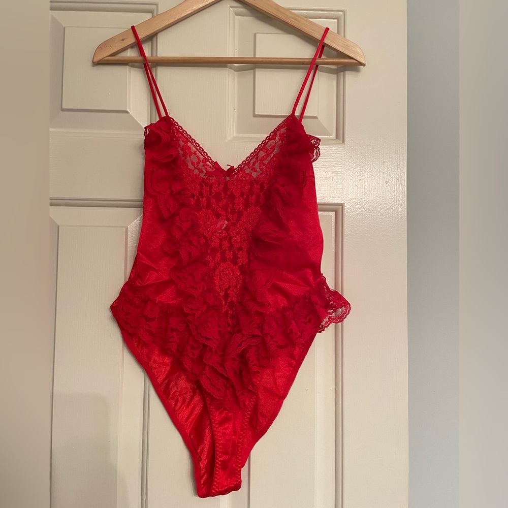 Vintage 60s/70s Alana Gale Red Lace Teddy